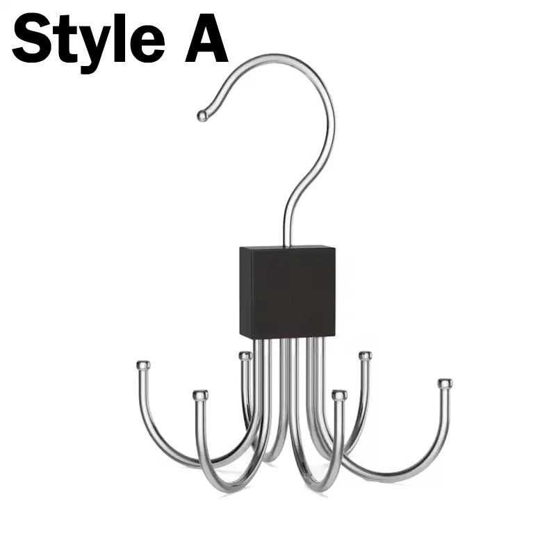 Вешалка для ремня, экономящая место, вращающиеся крючки для вешалок, вешалка для одежды на 6 крючков, органайзер для бюстгальтеров, вешалка для шарфов, вешалка для шкафа