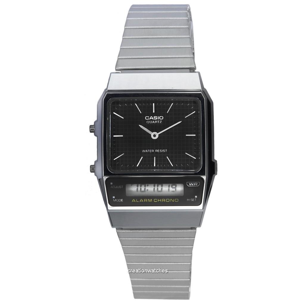Casio Винтажные аналоговые цифровые кварцевые часы с черным циферблатом AQ-800E-1A AQ800E-1 унисекс часы