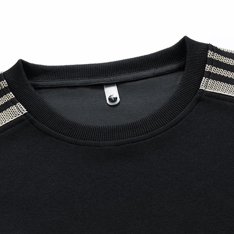 Весна и осень, большой мужской свободный круглый вырез, вышитая толстовка, модный мужской большой размер, цветная толстовка с блоками