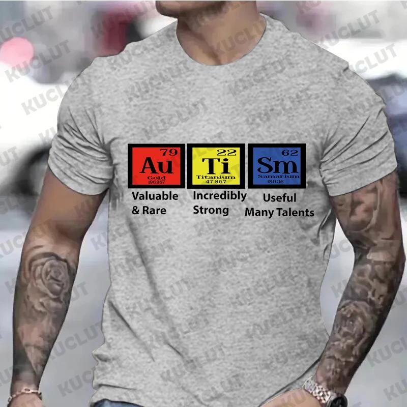 Autism Periodic Table Shirt for Men Women Clothing Autism Awareness Month T-shirts Special Education Teacher Autism Tshirt