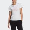 adidas Футболка с цветочным логотипом и графическим рисунком, женские топы, белые GL1031