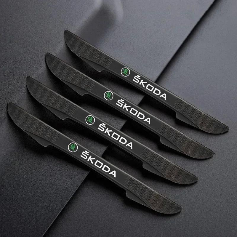 YZ 4PCS Car Anti-Collision Door Protector Side Edge Protection Stickers For skoda octavia a5 a4 mk1 fabia superb rapid mk3 Accessor