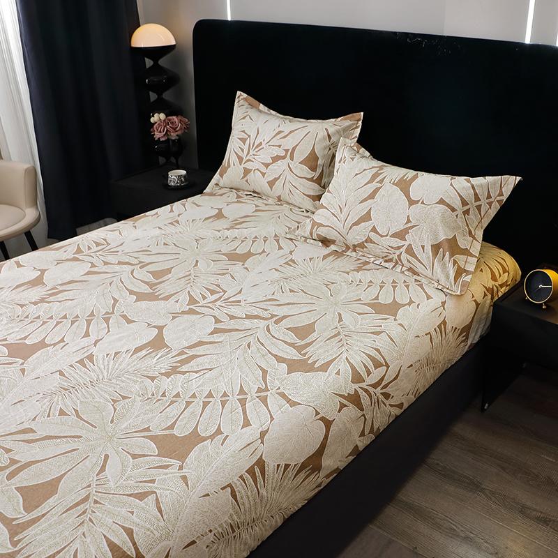 Queen Size Bedsheet 100% Cotton Fitted Sheet Brushed Bed Cover Soft Mattress Protector Sabanas Para Cama (Pillowcase Need Order)