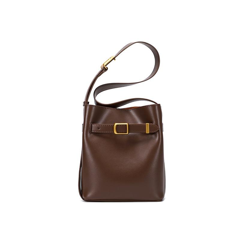 Женская сумка из натуральной кожи Premium Sense Bucket Bag Vintage Cowhide All-in-one Bag Crossbody Bag