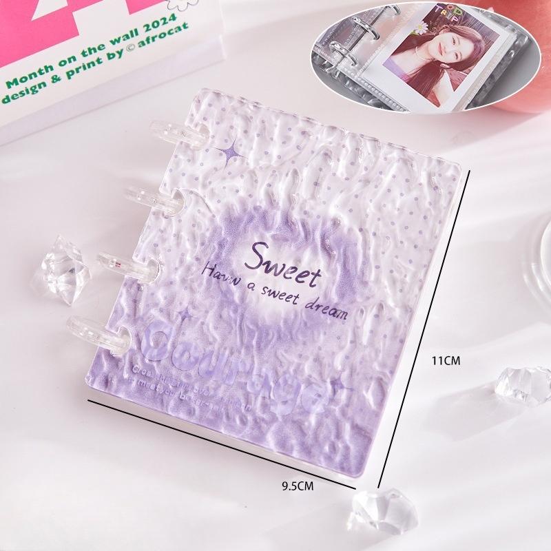 Ripple Design Acrylic Card Album - 3-Inch Mini Single Pocket Binder for K-Pop Idol Collectibles, Loose-Leaf Po Album Storage