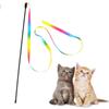 Pet Interactive Toy Double-sided Rainbow Ribbon Funny Cat Stick Toys Pet Cat Teaser Toys Supplies