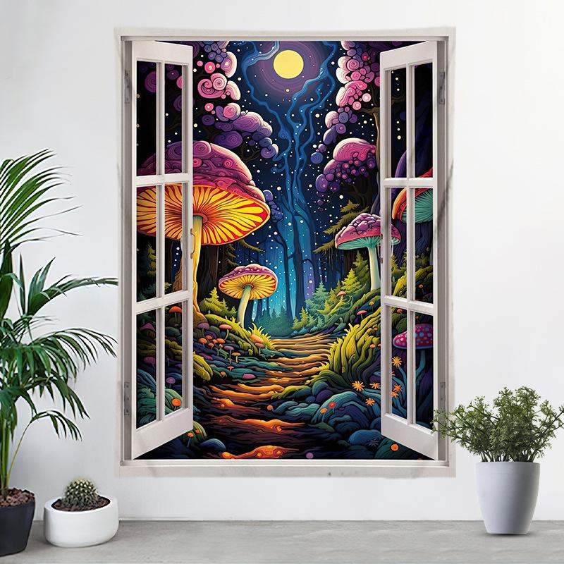 Ткань для подвешивания на окна Пейзаж Цифровая печать Гобелен Украшение спальни Ткань Фотофон Ткань Стена спальни Ткань