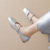Weiwei Girl 8658-2 French Bow Mary Jane Shoes Women's Flat Bottom One Word with Light Mouth Single Shoes with Skirt