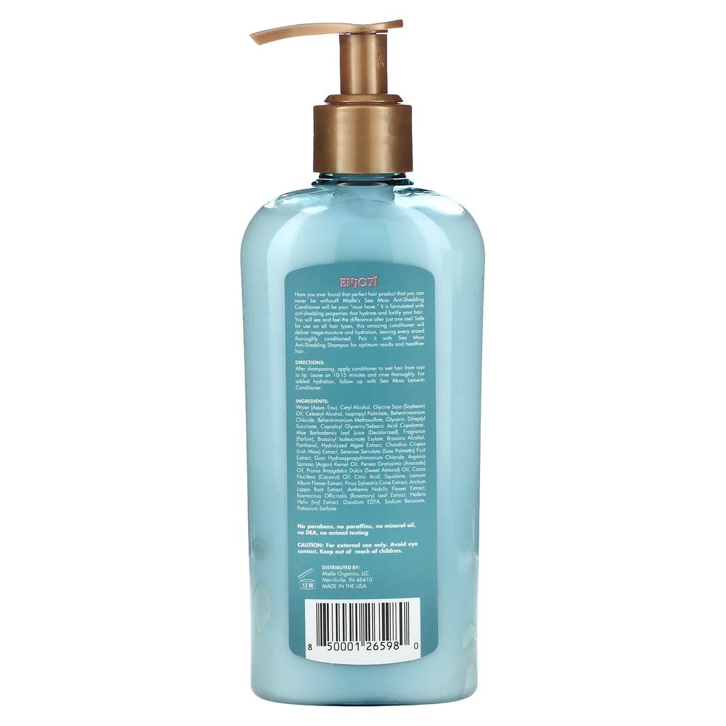 Mielle Anti-Shedding Conditioner, Sea Moss Blend, 8 Fl Oz (236.6 Ml)