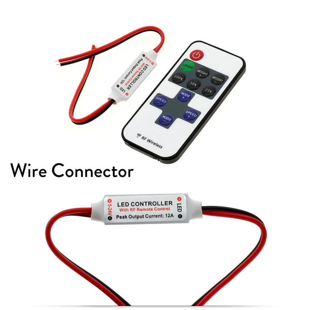Контроллер регулировки яркости светодиодов Мини RF беспроводной пульт дистанционного управления 12A 11-клавишный диммер для светодиодной строки