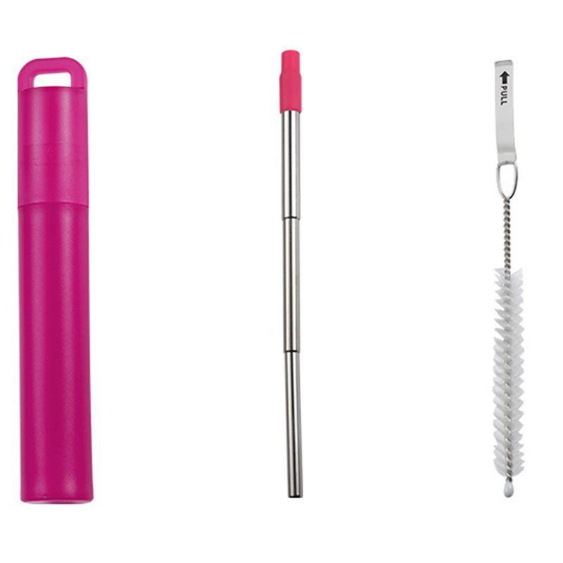 3 шт./компл. многоразовые металлические соломинки, складные соломинки из нержавеющей стали, портативный телескопический набор соломинок для питья YSX