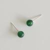 Modernlike Silver 925 Green Onyx Pearl Earrings