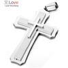 Fashion Three Layer Cross Pendant Necklace Men Women Trend Hip Hop Jewelry