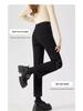 Women's Winter Velvet Cigarette Pants - High Waist, Slim Fit, Elastic, Thickened, Nine-Point Straight-Leg Jeans for Autumn and Winter 2025.
