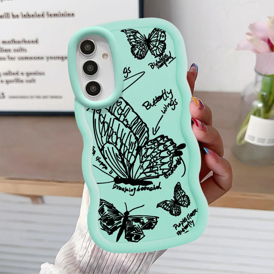 Мягкий чехол-бампер с рисунком «Цветок бабочки» для Samsung Galaxy A15 A16 A21s A12 A13 A52 A14 A11 A53 A33 A22 A05 A23 A04 A06 A03