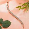 Women's Bracelet with Sparkling Rose Gold Cubic Zirconia and Mint Green Stones