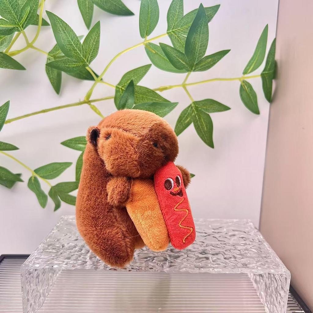 Горячая Распродажа Черепаха и Клубника Шляпа Кепка Капибара Плюшевая Кукла Брелок Украшение для Рюкзака