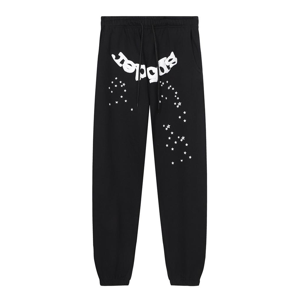 S@p5der high quality hip hop singer letter 5555555 print hooded sweater men and women the same casual versatile