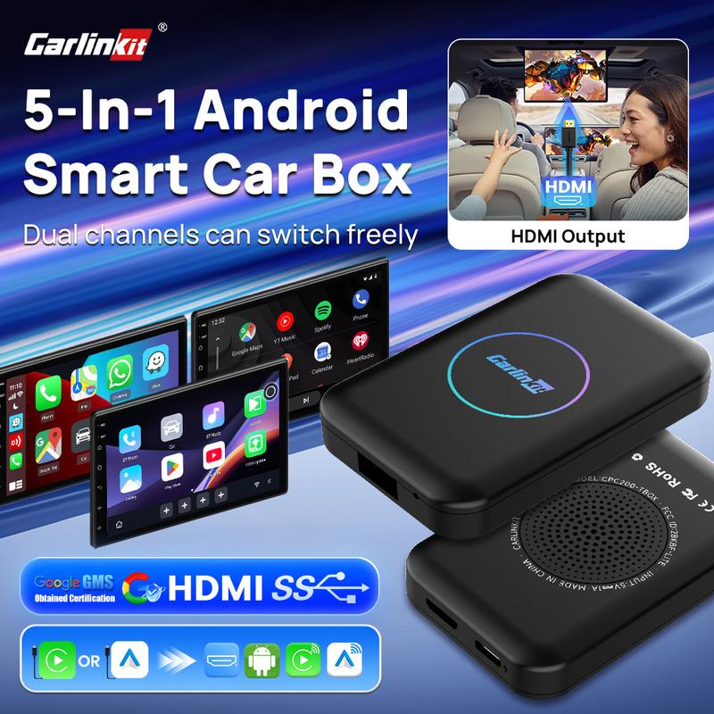 LITE S CarlinKit 5-в-1 Android TV Box HDMI Беспроводной адаптер Android Auto CarPlay Онлайн-видеоплеер Коробка для обновления OTA для штатных автомобилей