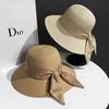 Straw Hat Female And Female Sunshade Summer Outing Beach Hat Bow Sun Hat Sunscreen Hat Versatile Large Brim