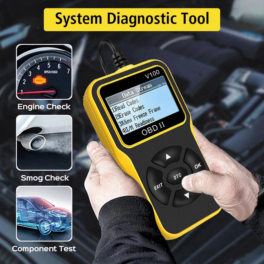 OBD 2 Scanner OBD2 Code Reader OBDII EOBD Universal 16 Pin Engine Diagnostic Instrument V100 Digital Display Car Accessories Car Diagnostic Tools