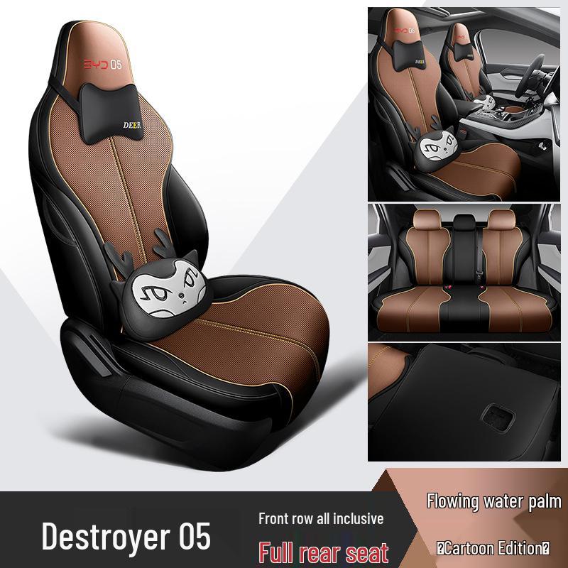 BYD Destroyer 05 Car Seat Cushion - Four Seasons, Full Surround, Five-Seat, Cartoon Design, Fits 22 Models