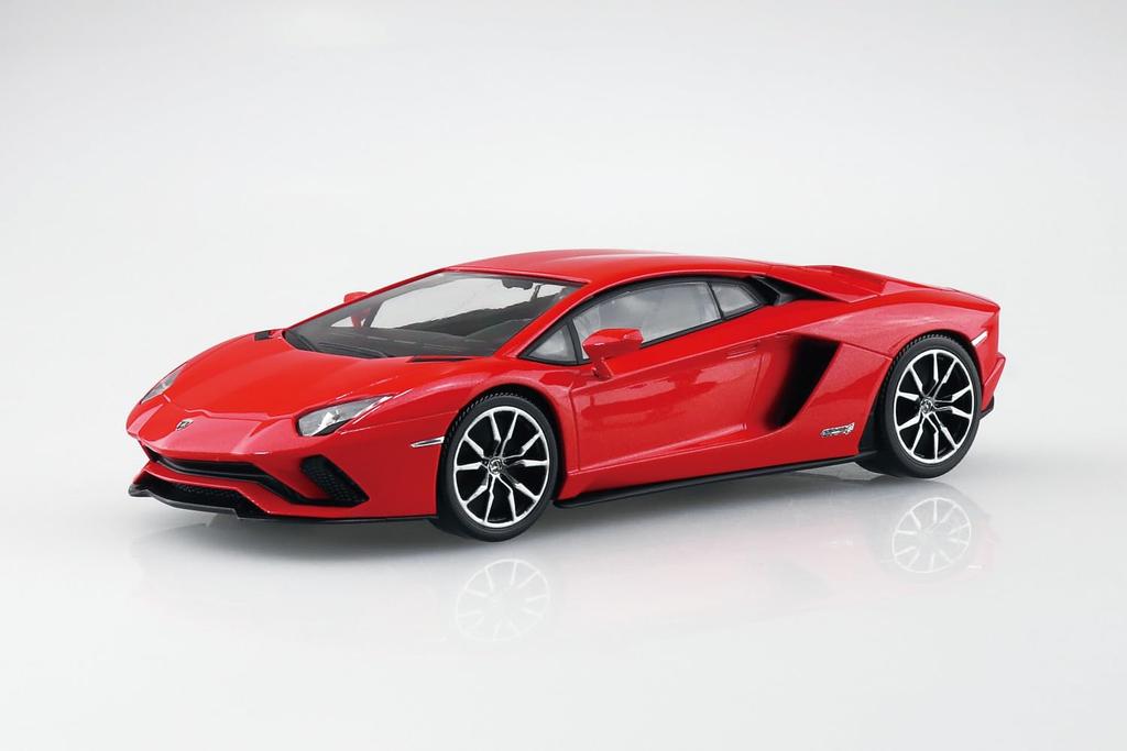 Aoshima Bunka Kyozai Scale Rakupla Snap Kit Lamborghini Aventador S Pearl Red Plastic Model Kit 1/32 No.07-PR Pre-Colored (Automobile)