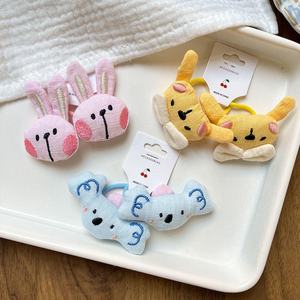 Koala Rabbit Dog Duck Bear Hair Rope Cartoon Animal Girls Hair Accessories Cute Scrunchies