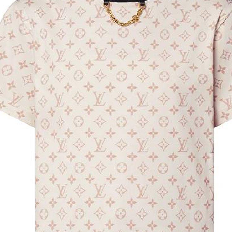 LOUIS VUITTON SS24 Drop Shoulder Sleeve T Shirt Women's Beige 1AFON8
