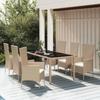 VidaXL Garden Dining Set with Cushions 7 Pcs Beige Poly Rattan 3157563