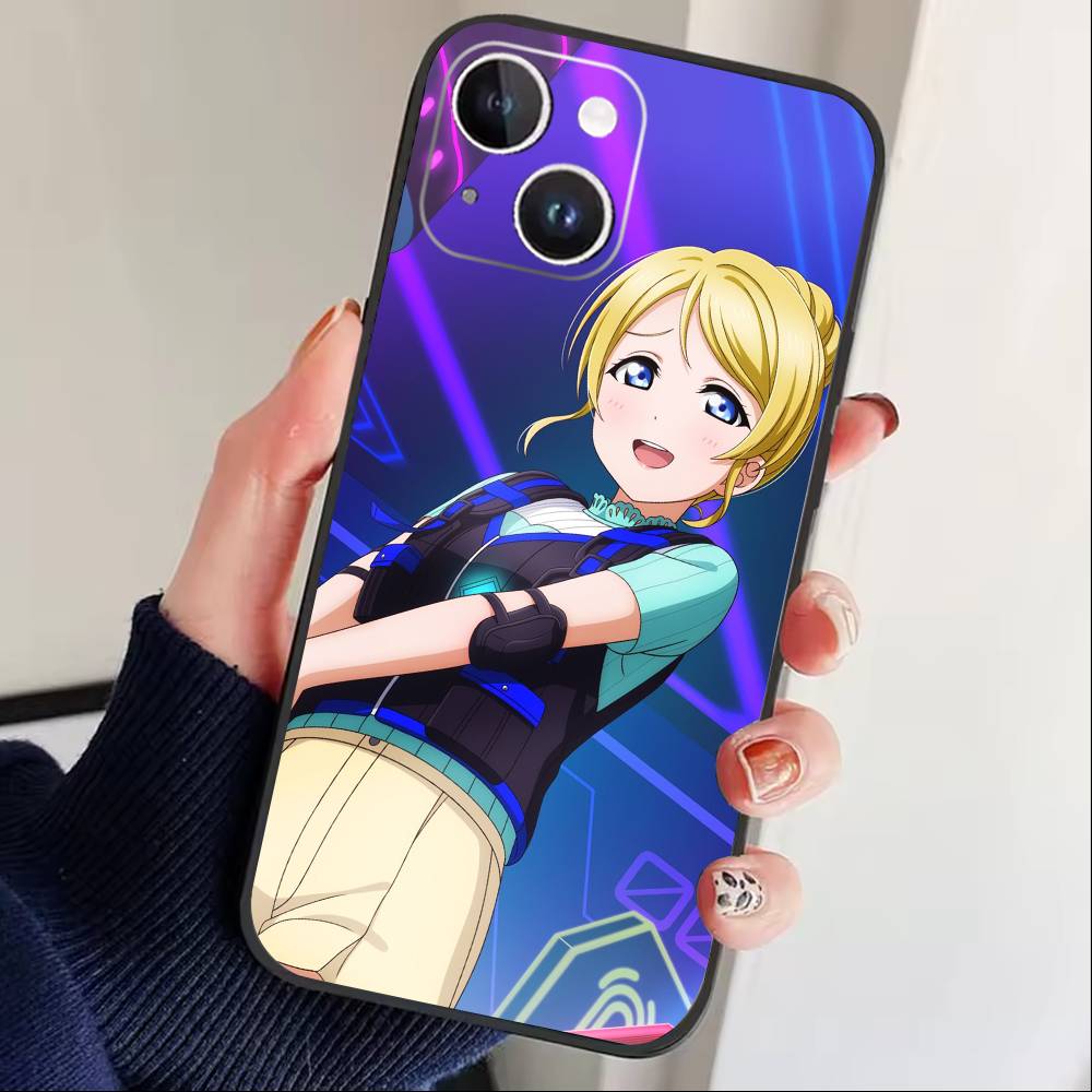 L-Love live-Аясе Эли Чехол для телефона Для iPhone 16,15,14,13,12,17,Pro Max,Plus Силиконовый Черный Чехол