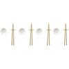 Ensemble De Sushi - DKD Home Decor - Standard - Bambou - Grès - 27,3x20,3 Cm - Blanc Naturel