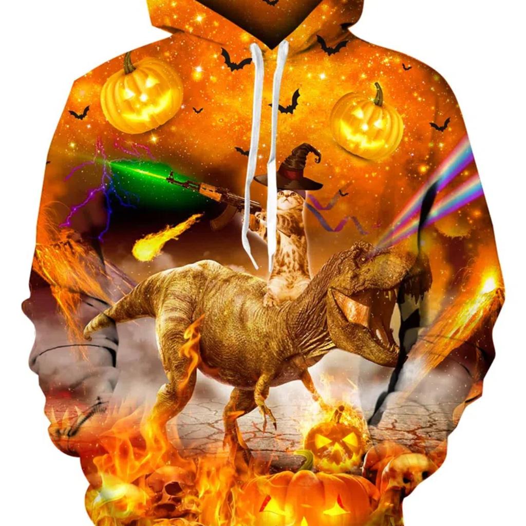 2024 Горячая новая мужская толстовка с капюшоном с черепом, 3D-печать, забавные толстовки в стиле хип-хоп, готическая панк-одежда, осенняя куртка, мужская спортивная одежда