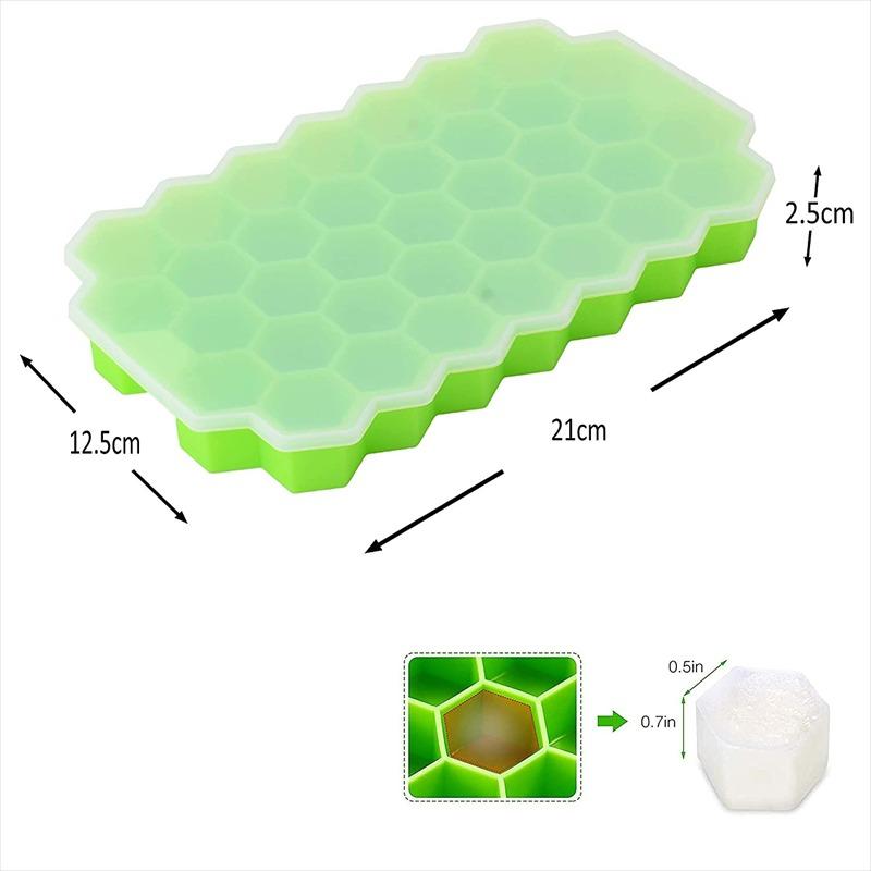 Ice Cube Mold, Silicone Honeycomb Ice Cube Tray with Lid, Ice Cube Tray Met , Afneembaar Deksel, Easy-Release Siliconen