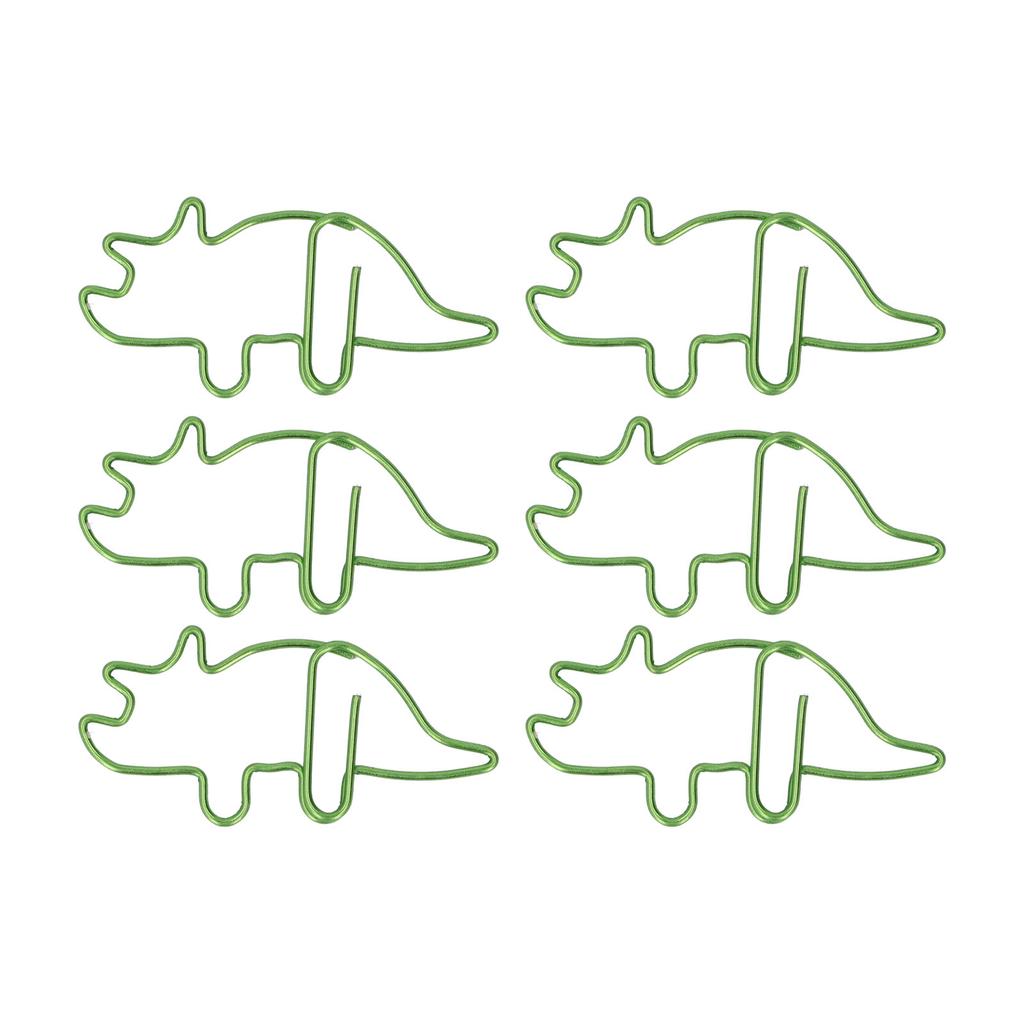 100 шт. скрепок в форме голубого трицератопса, металлические портативные зажимы для офиса для гальванизации