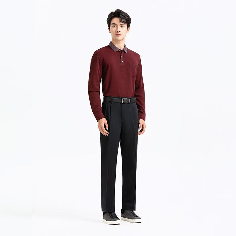 Langdeng Men's Cotton Business Casual Pants