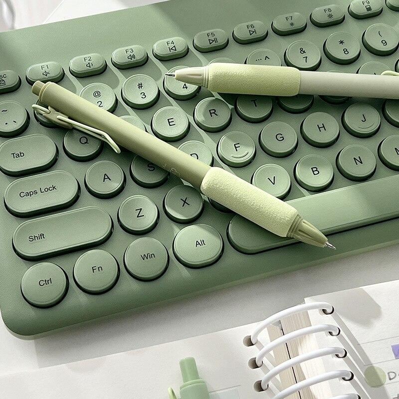 4 шт./кор., милая гелевая ручка, корейская модная простая ручка, мягкая ручка с ручкой, канцелярские принадлежности, ручка 0,5 мм с черными чернилами, ручка для скрапбукинга, студенческие принадлежности