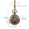 JEWELRYWE Карманные часы со звездой Автоматический скелетон Римский аналоговый Часы-подвеска Антикварный стиль Сплав Идеально для Дня совершеннолетия, Дня рождения, Юбилея, Ch
