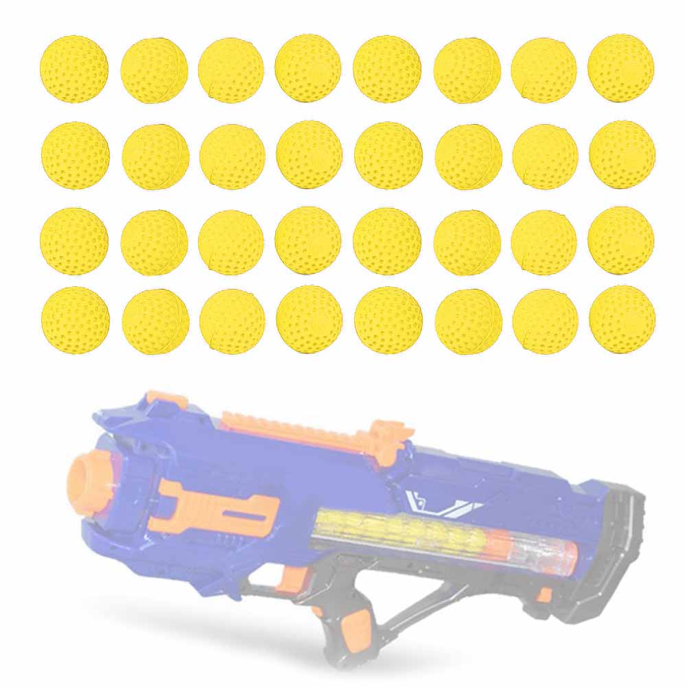 100PCS Pack Universal EVA Soft Round Refilled Bullets Ball for Rival Toy Gun (Yellow)