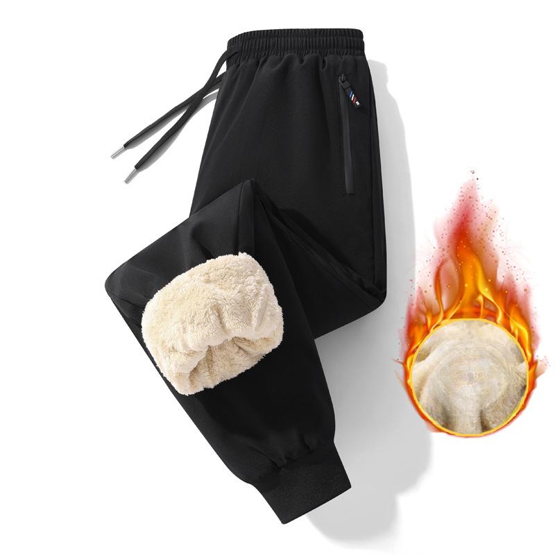 Winter Men Velvet Pants Men's Warm Lamb Wool Thickened Casual Men's Pants Jogger Casual Cold-proof Windproof Sportswear Pants M-6XL