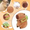Милая плюшевая игрушка Capybara с рюкзаком в виде черепахи Kawaii Capibara, мягкая игрушка Aniamls, брелок, сумка, подвески, подарки для детей, коричневый цвет