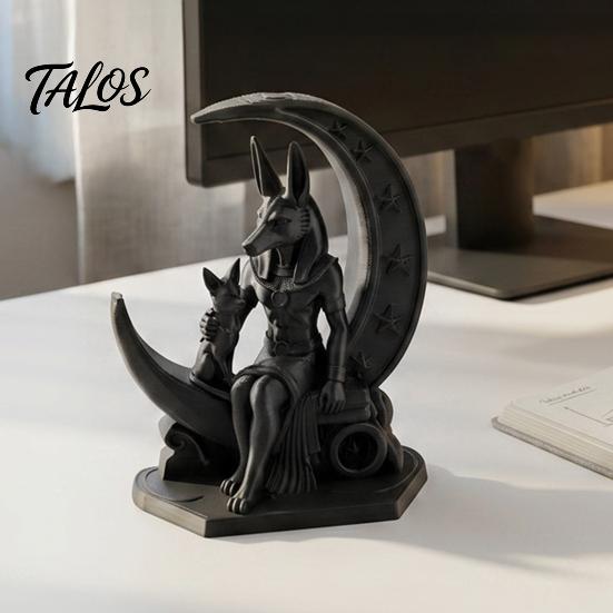 Printed 3d Lowkey Decoration Highend Anubis Moon Figurine Ancient Egyptian Mythology Statue Fine Threedimensional Textures Dark Style Wolf