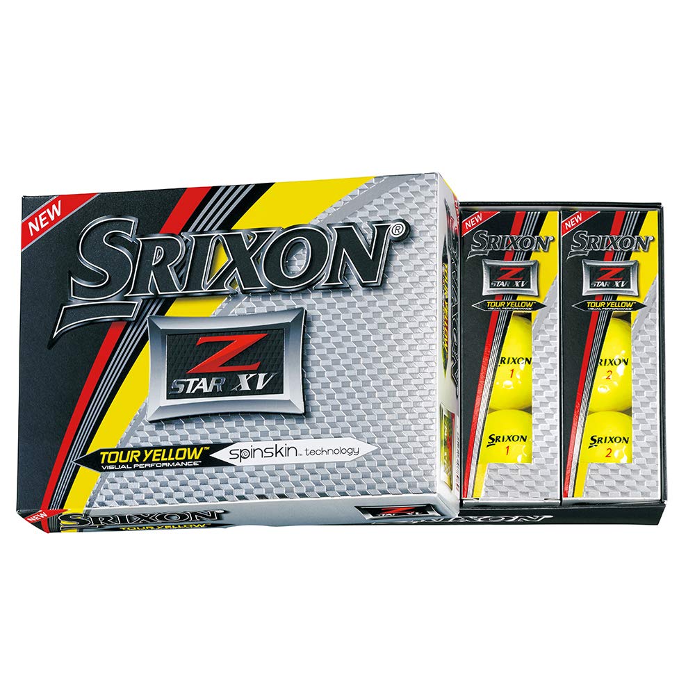 SRIXON XV Golf 2017 Yellow Z-Star Balls, Model, 4-Piece Construction, (1 Dozen)
