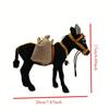 1PC Handmade Donkey Blown Black Ornament Handcrafted Holiday Decoration Farm Animal Collection for Christmas Tree Birthday Gift