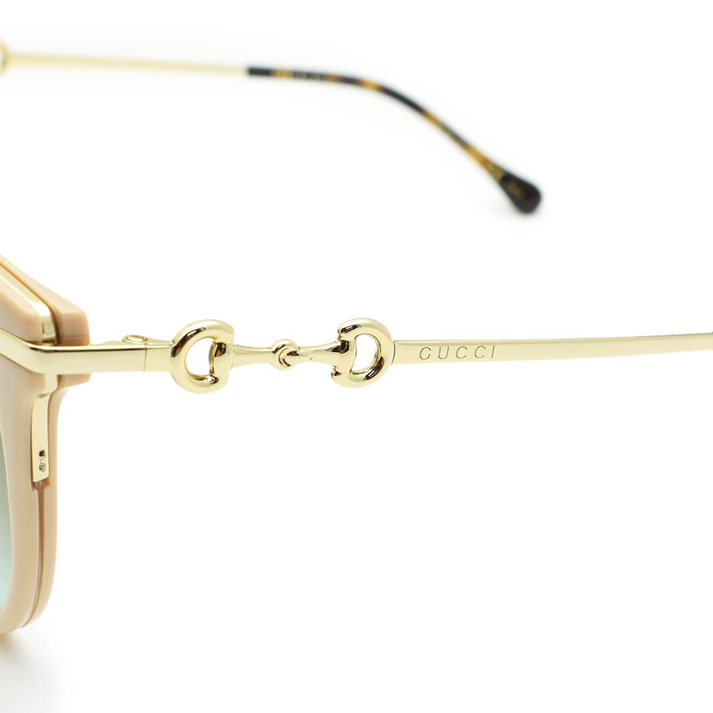 Солнцезащитные очки для женщин GG1015SK 002 Слоновая кость Золотой Зеленый Градиент [Gucci]