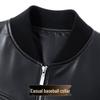 Futing Men's Lambskin Baseball Collar Leather Jacket