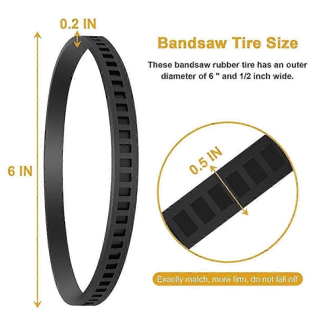 2 Pack 650721-00 Bandsaw Tires Belt Band Saw Rubber Tires Belt for 514002079 A02807 DCS374 DWM120