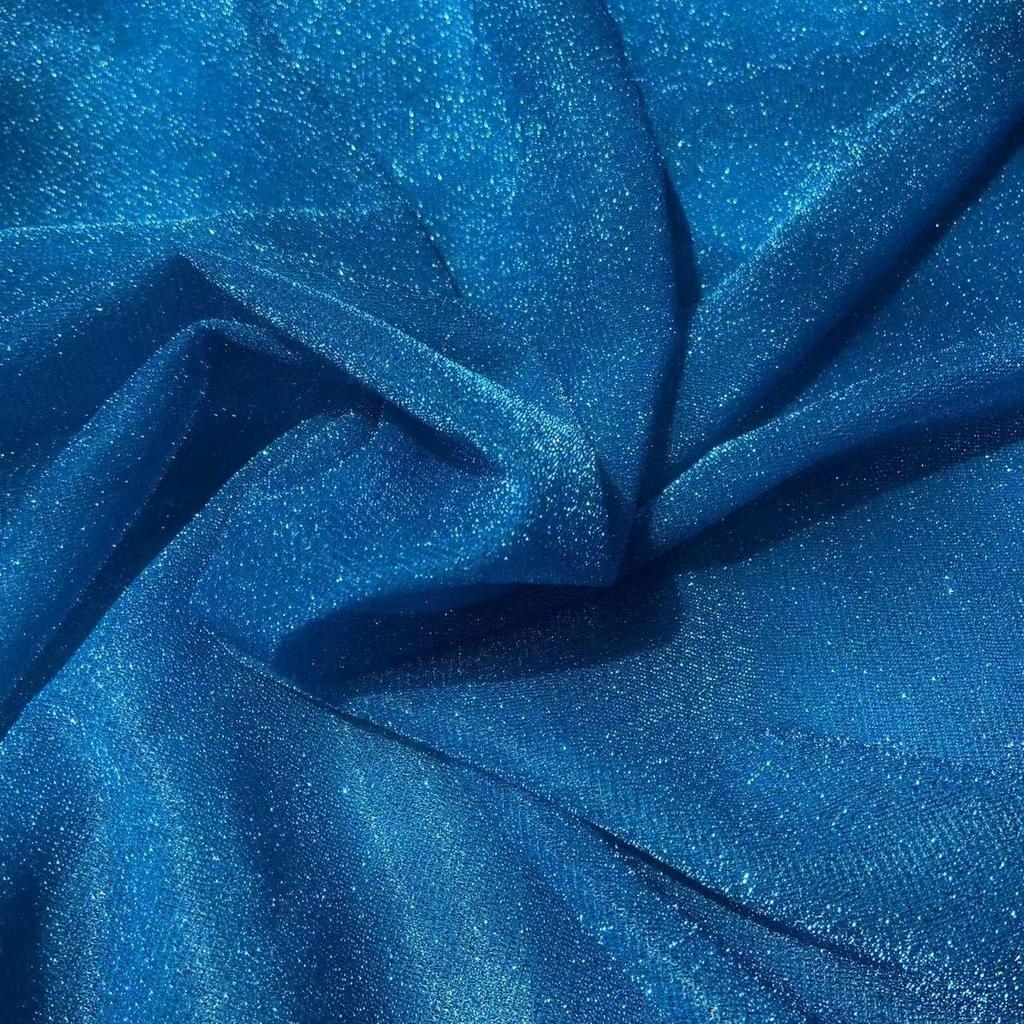 Gold Silver Thread Star Shiny Fabric By The Meter for DIY Dresses Decoration Clothing Sewing Iridescent Glitter Tulle Mesh Cloth