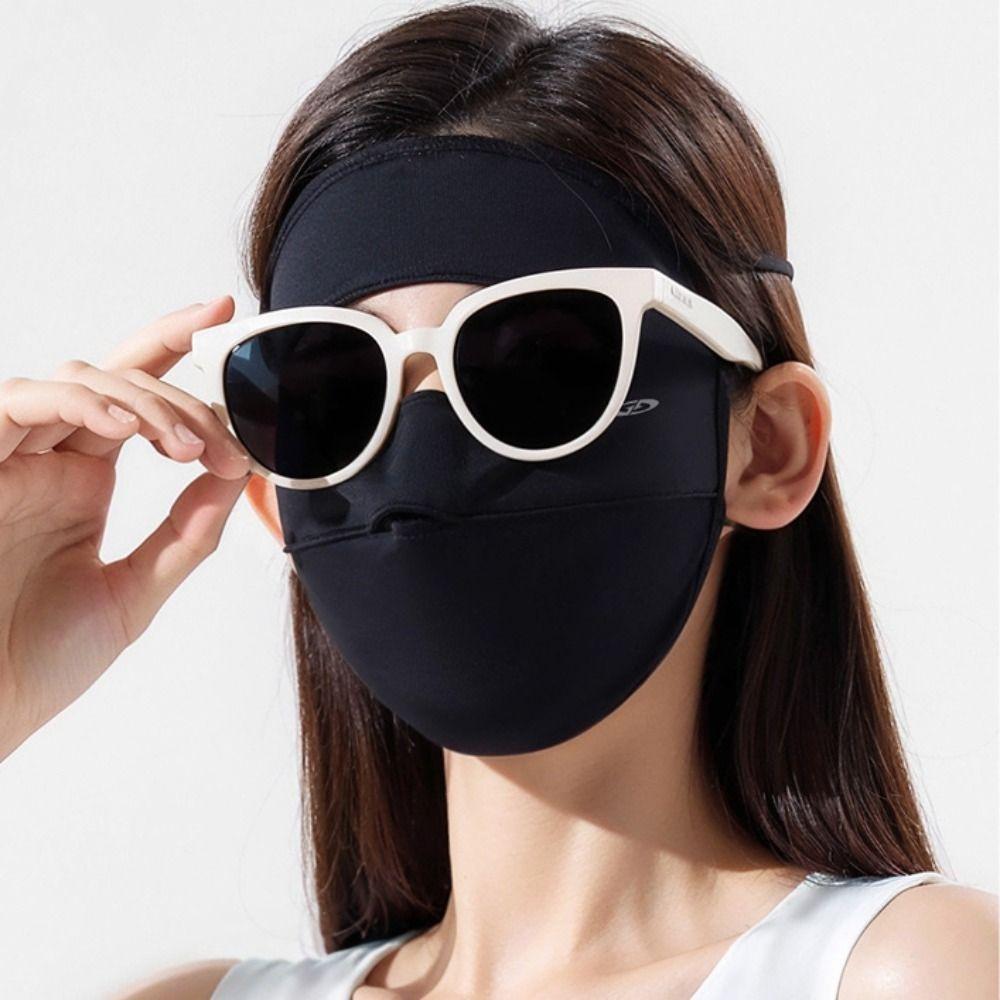 Sunscreen Face Scarf Ice Silk Mask Summer Face Cover Elastic Sunscreen Mask  Fishing