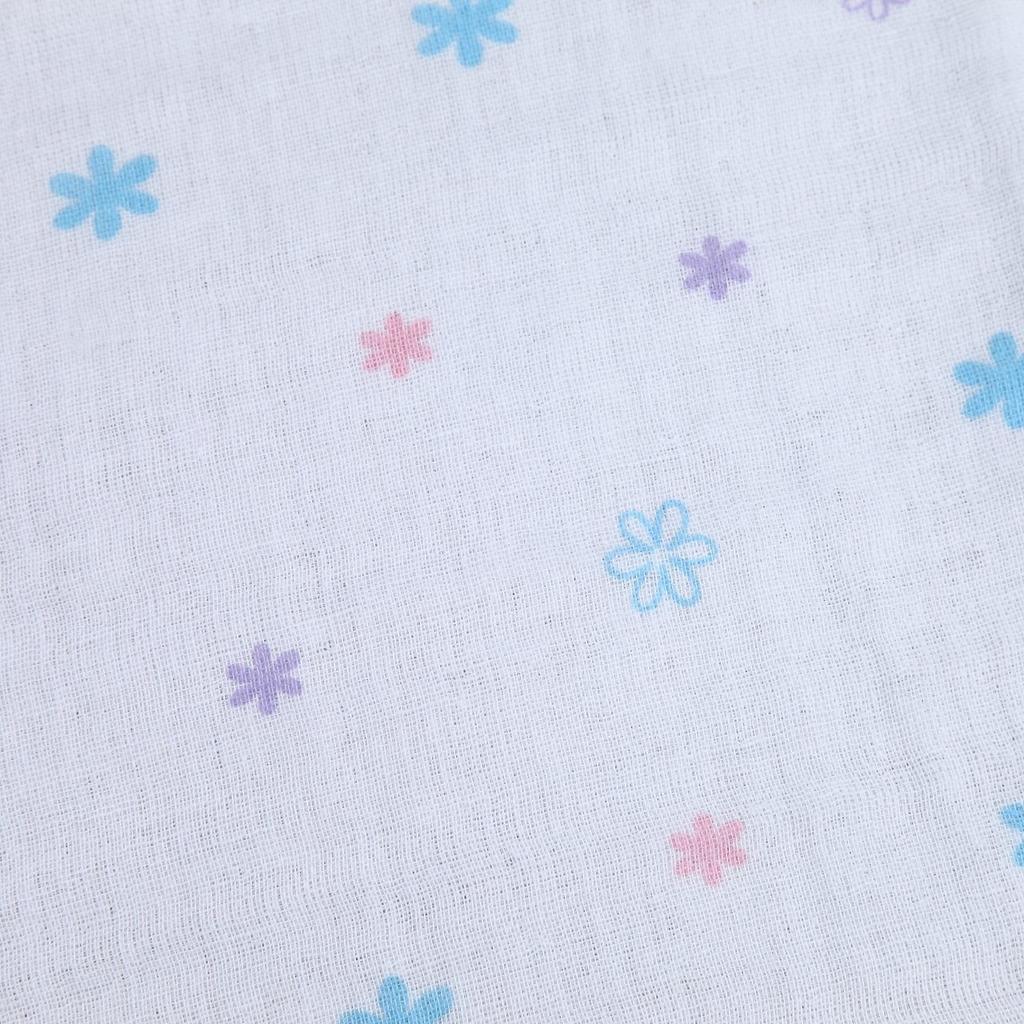 Isamu Shokai Cotton Gauze Bath Made in Floral 90x90cm 100% Towel, Japan, Print, Sax,